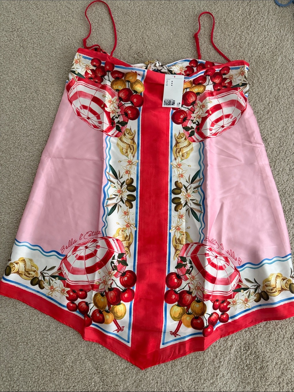 H&M Pink & Red Printed A-line Women's Dress